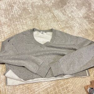 Gray V-Neck Sweatshirt